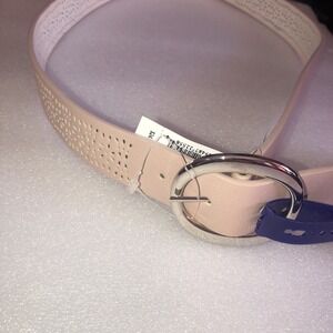 Madden Girl Reversible Belt Blush Pink White Embossed Silver Buckle NWT * Flaw*